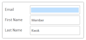 Form input with first name as 